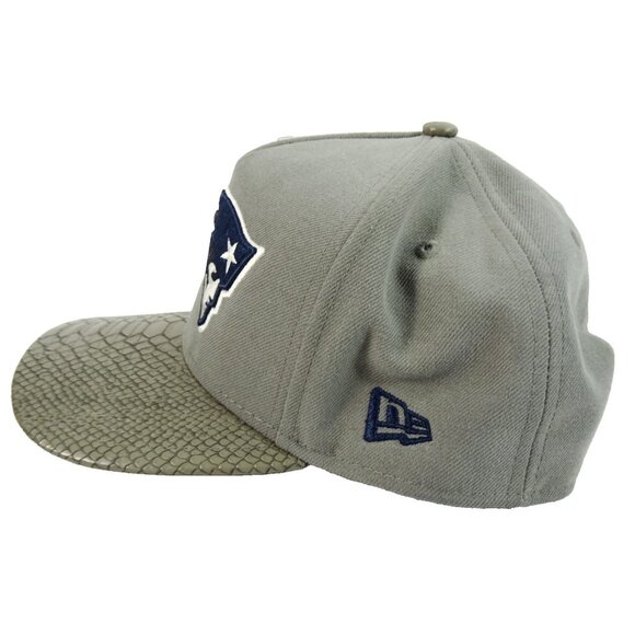 New England Patriots Snake Print Strapback Hat Grey NFL Adjustable Cap SM/M - Picture 3 of 7